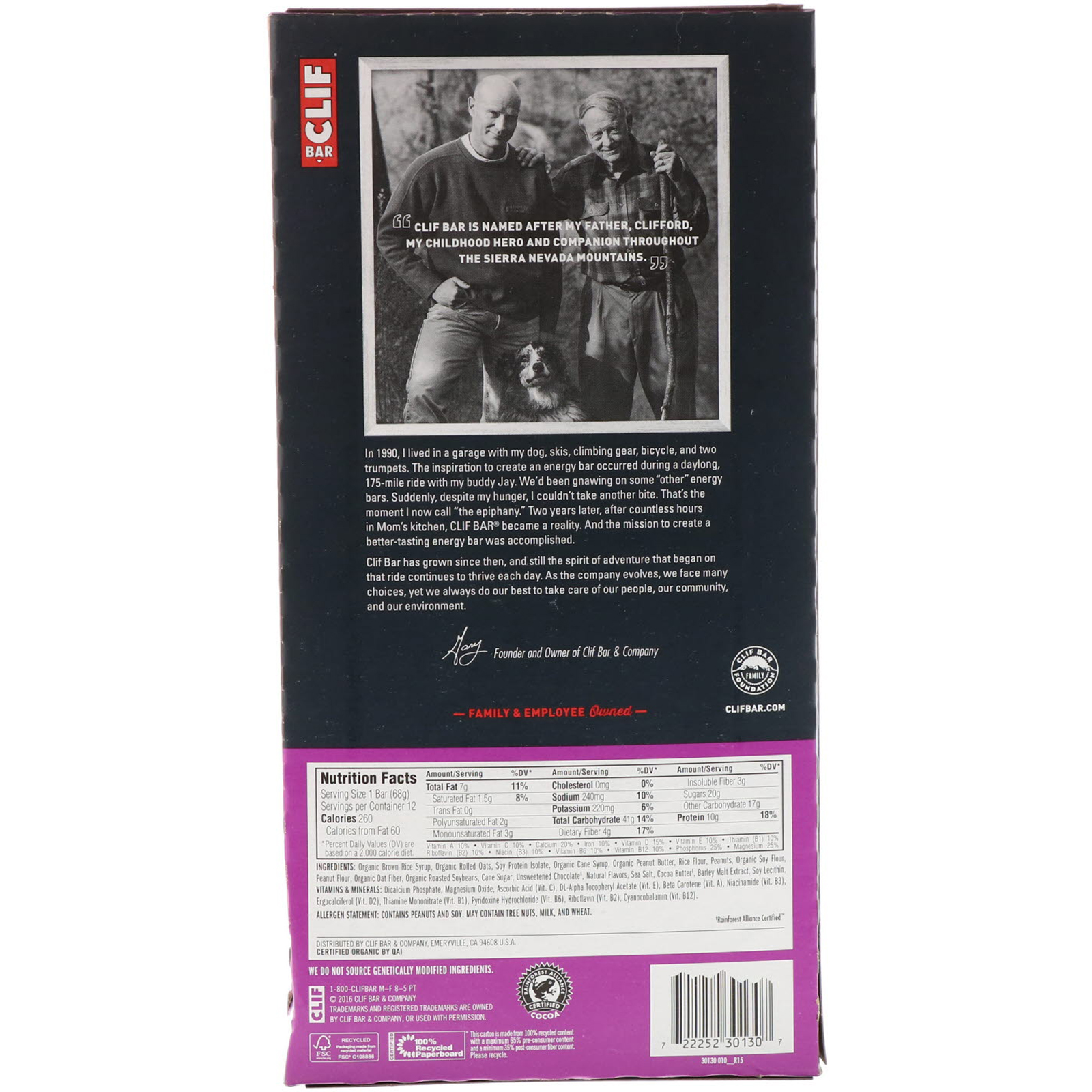 Comprar Clif Bar, Barra de Energia, Crocante de Amendoim com Gotas de Chocolate, 12 Barras, 68 g cada - Imagem 3