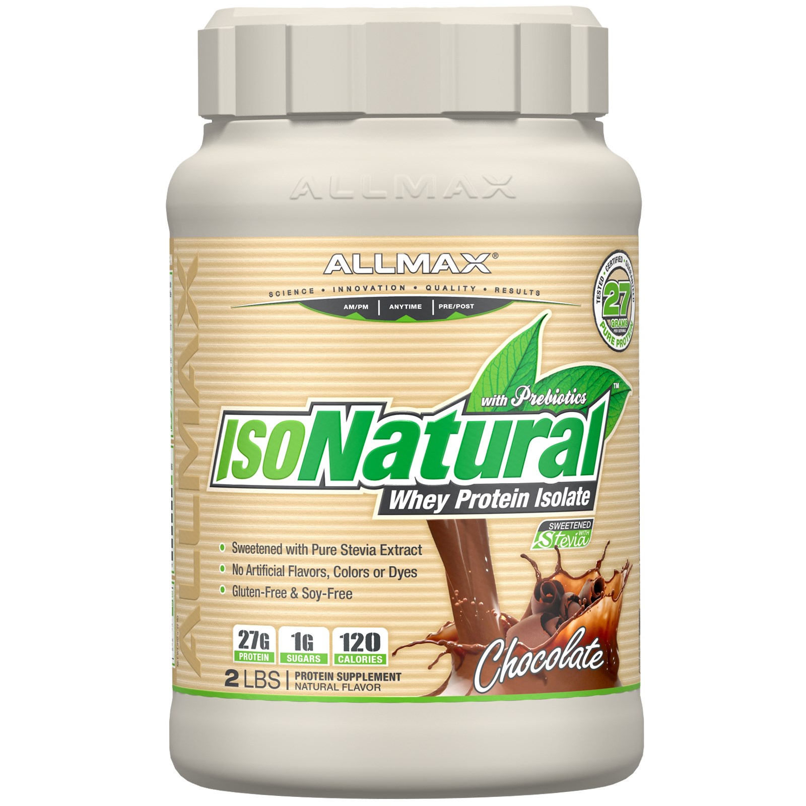Comprar ALLMAX Nutrition, IsoNatural, Isolato 100% Ultrapuro de Proteína Whey Natural, Chocolate, 2 lbs (907 g)