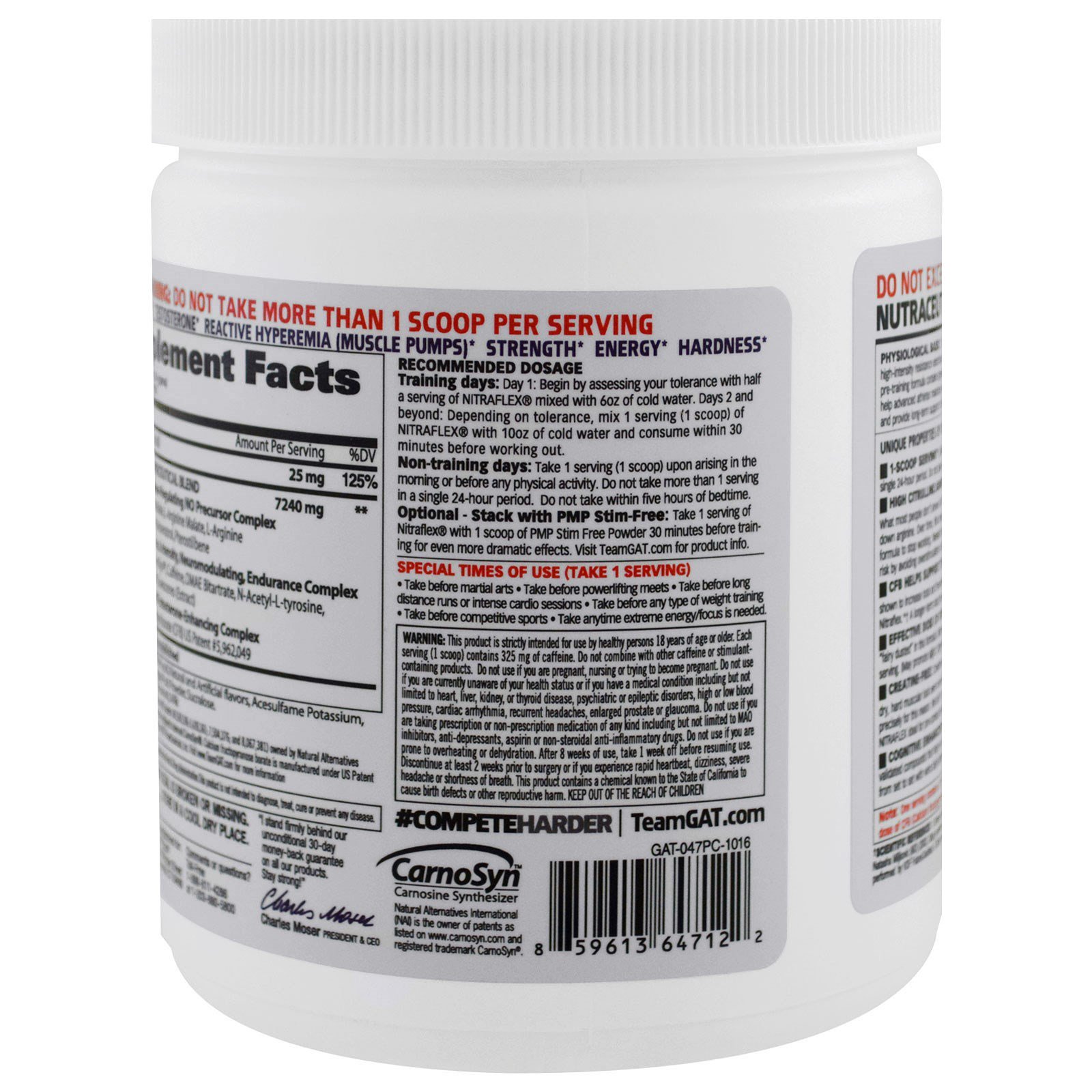 Comprar GAT, NITRAFLEX, Pina Colada, 11 oz (312 g) - Imagem 3
