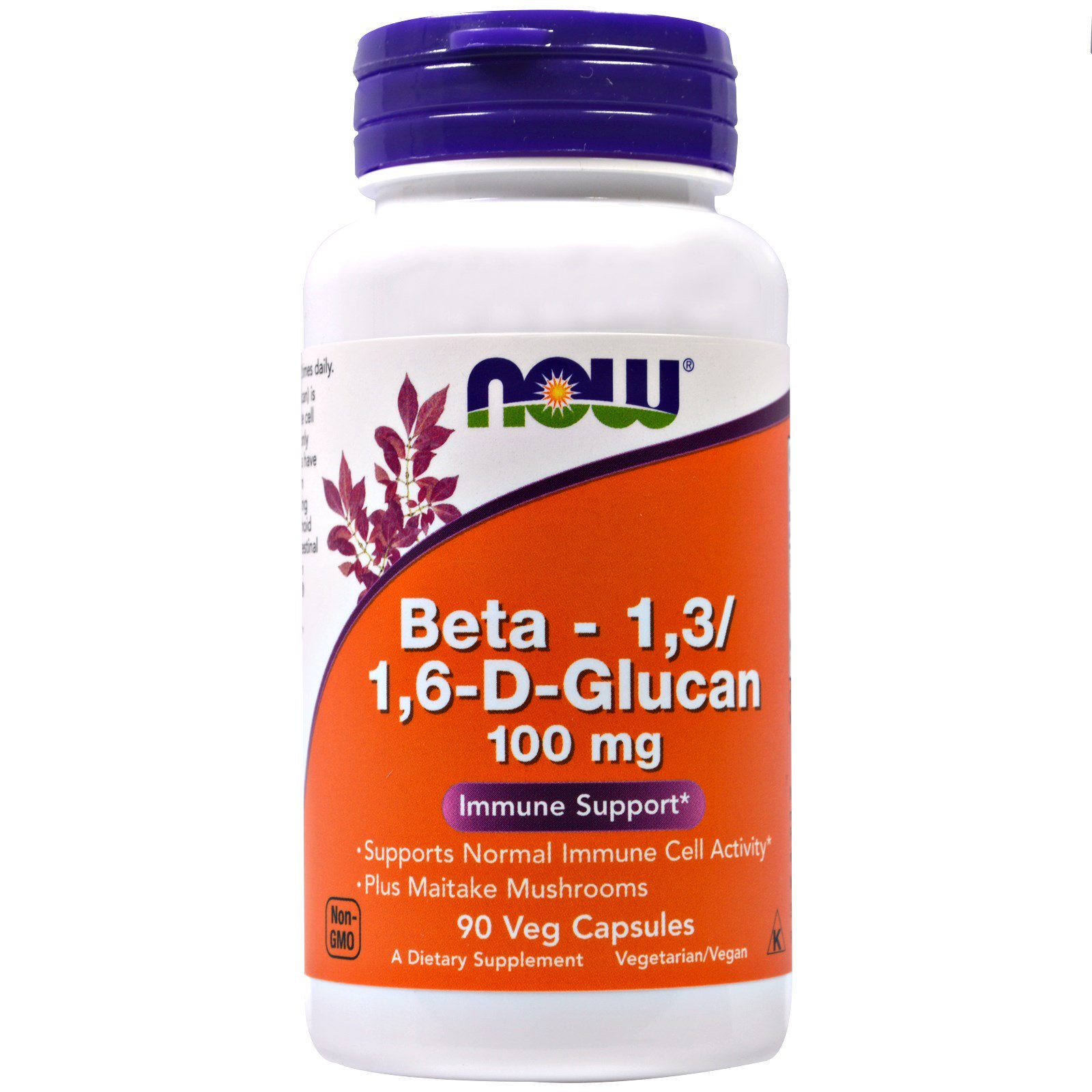 Comprar Now Foods, Beta-1,3/1,6-D-Glucano, 100 mg, 90 Cápsulas Vegetais