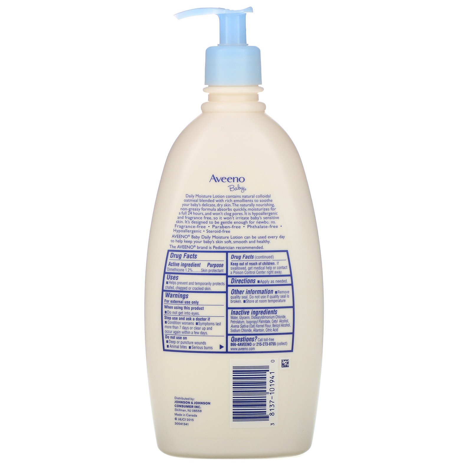 Comprar Aveeno, Baby, Loção Hidratante Diária, Sem Fragrância, 532 ml (18 fl oz) - Imagem 2