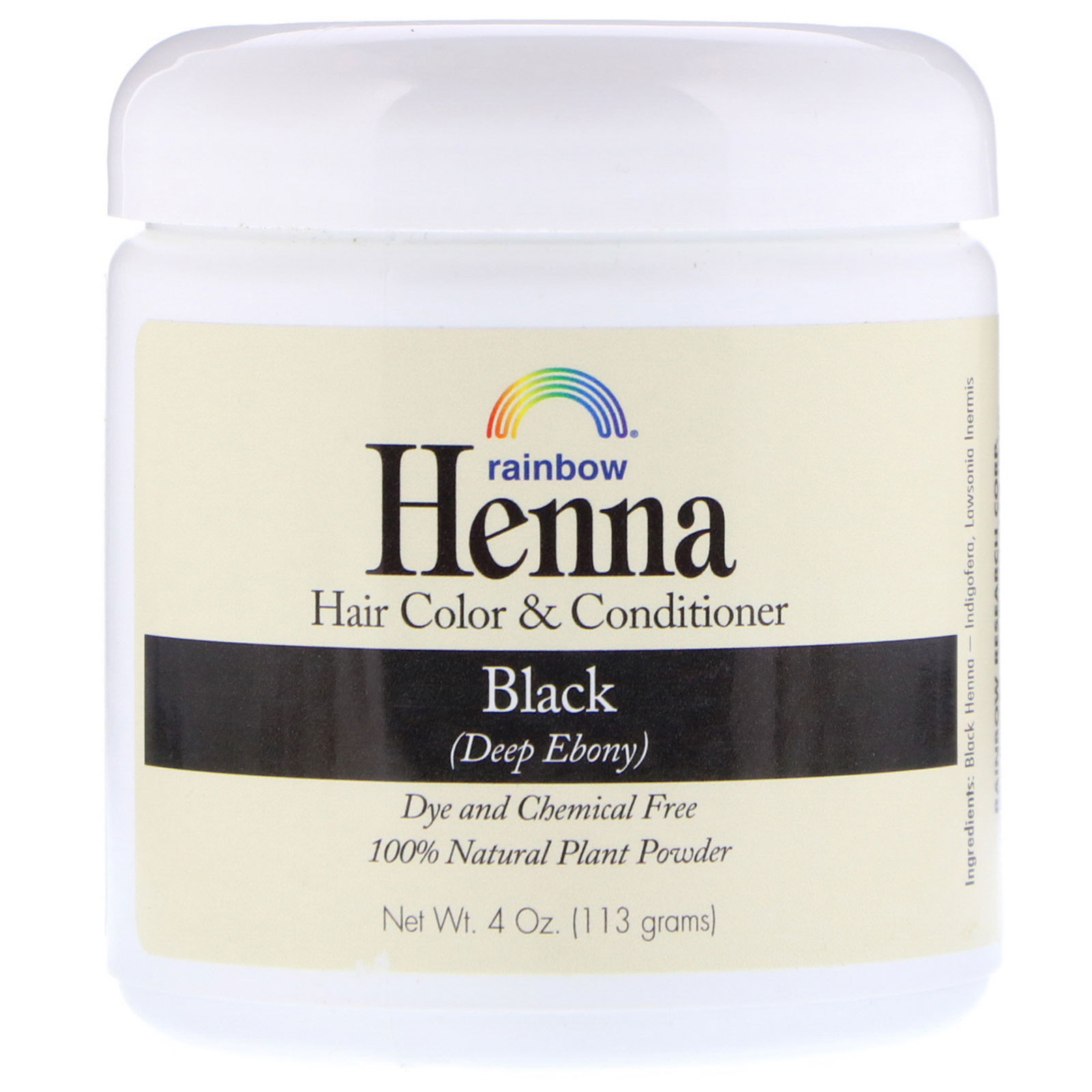Comprar Rainbow Research, Henna, Cor e Condicionador de Cabelo, Preto, 113 g (4 oz)
