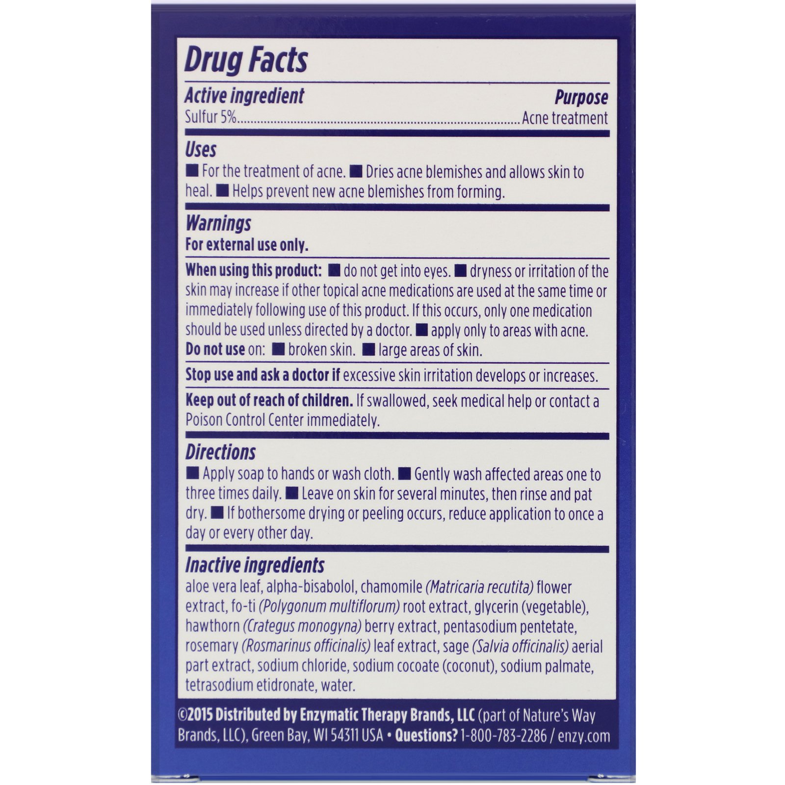 Comprar Enzymatic Therapy, DermaKlear, Sabonete Antiacne, 3 oz (85 g) - Imagem 3