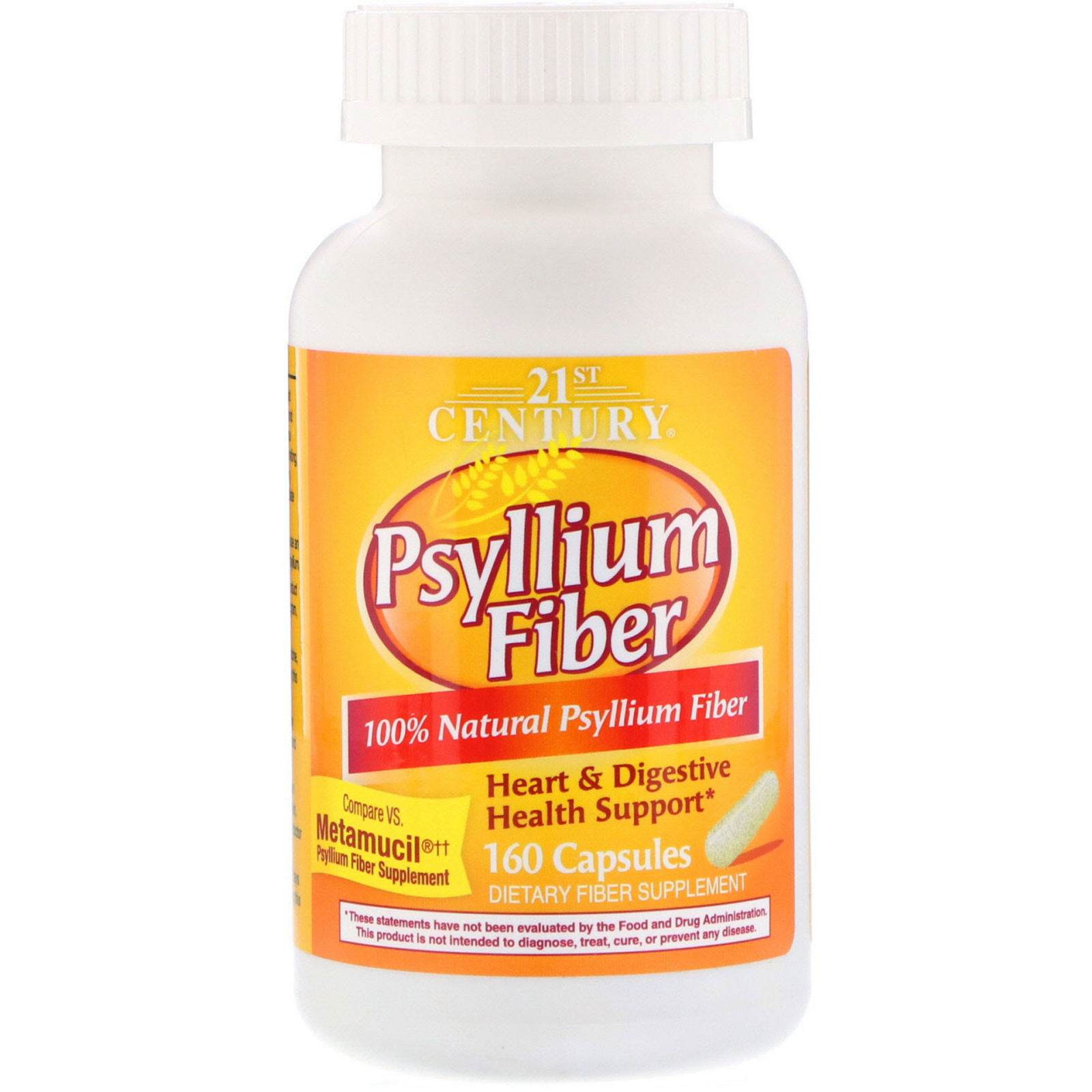 Comprar 21st Century, Fibras de Psyllium, 160 Cápsulas