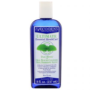 Comprar Eco-Dent, Ultimate Essential MouthCare, Enxaguante Diário e Limpeza de Feridas Bucais, Menta Brilhante e Limpa, 8 fl oz (237 ml)