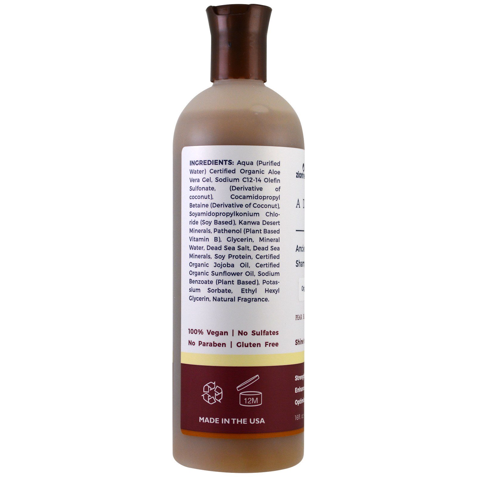 Comprar Zion Health, Adama, Shampoo de Minerais Anciões, Original, Flor de Pêra, 16 fl oz (473 ml) - Imagem 3