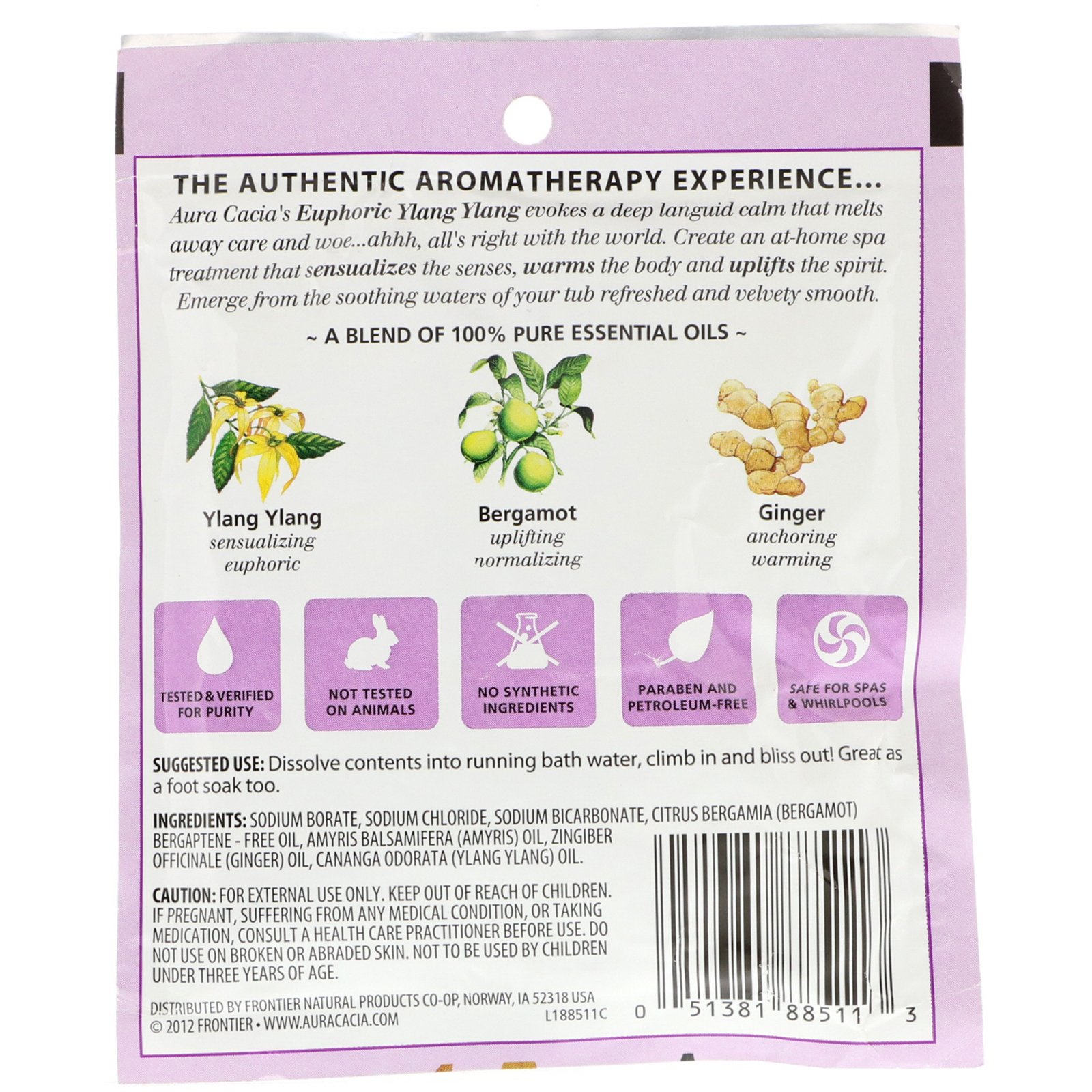 Comprar Aura Cacia, Banho Mineral de Aromaterapia, Euphoric Ylang Ylang, 2.5 oz (70.9 g) - Imagem 2