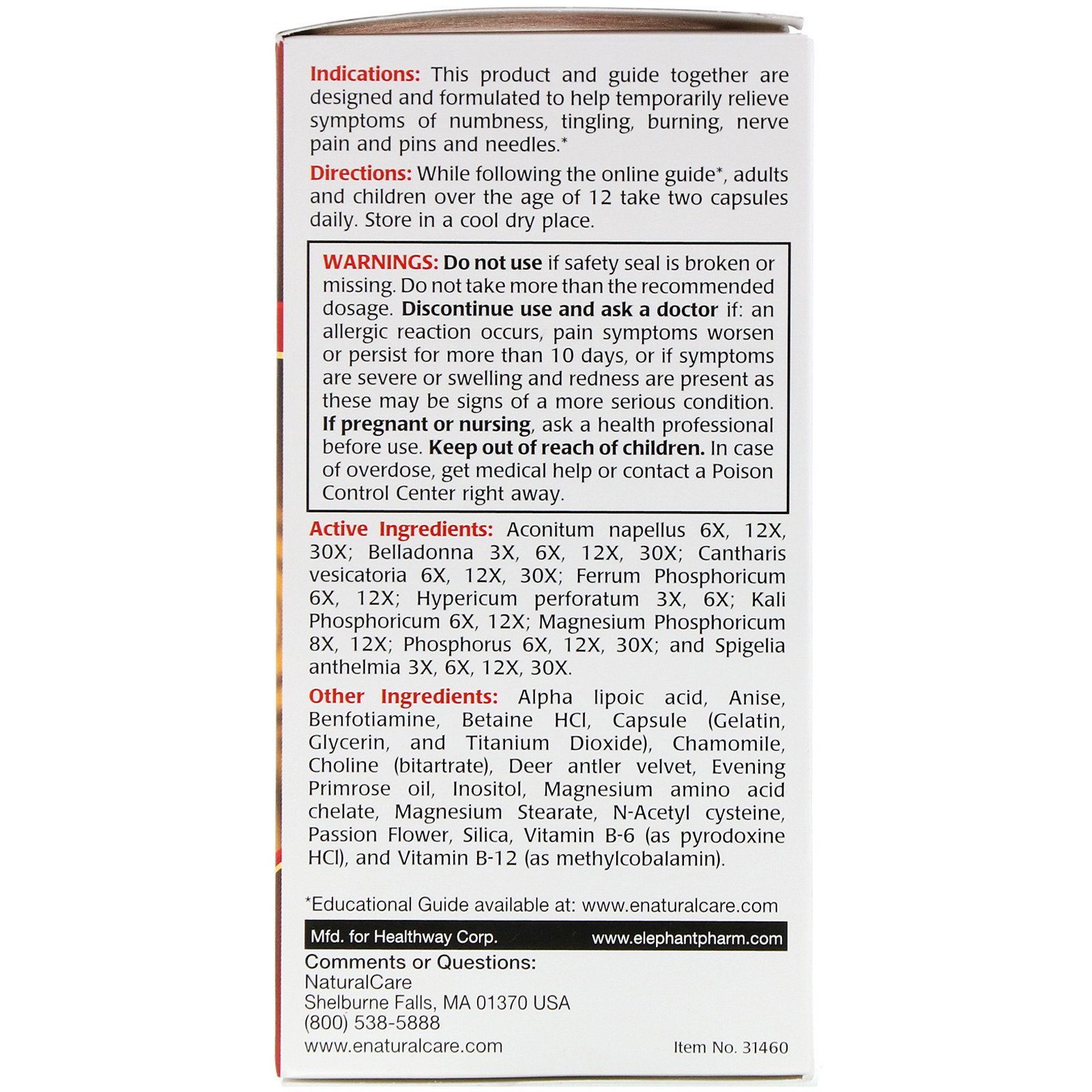 Comprar NaturalCare, Nerve Fix, 60 Cápsulas - Imagem 2