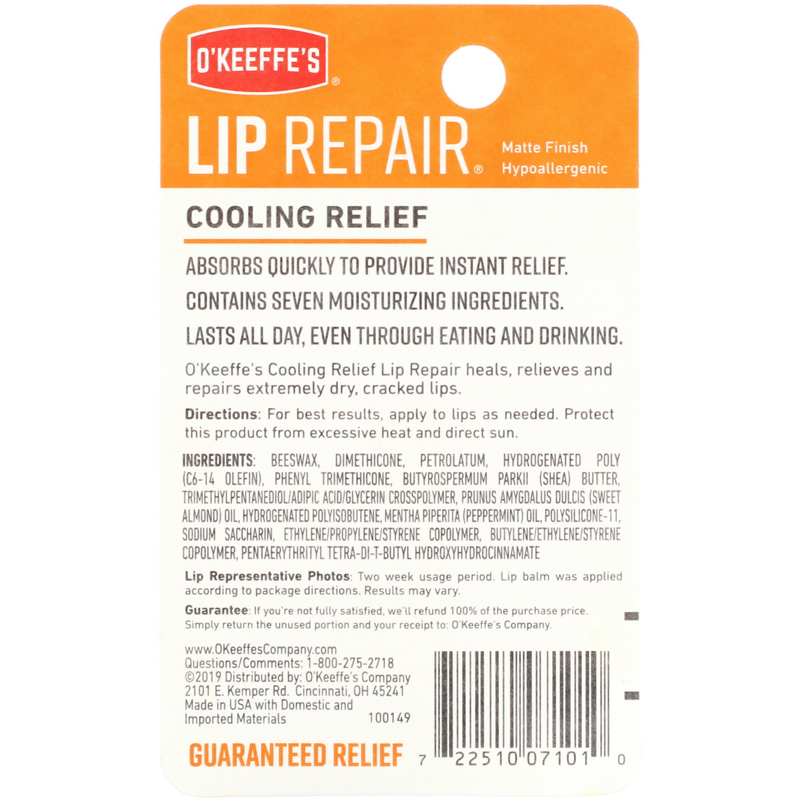 Comprar O'Keeffe's, Lip Repair, Cooling Relief, Lip Balm, 0.15 oz (4.2 g) - Imagem 3