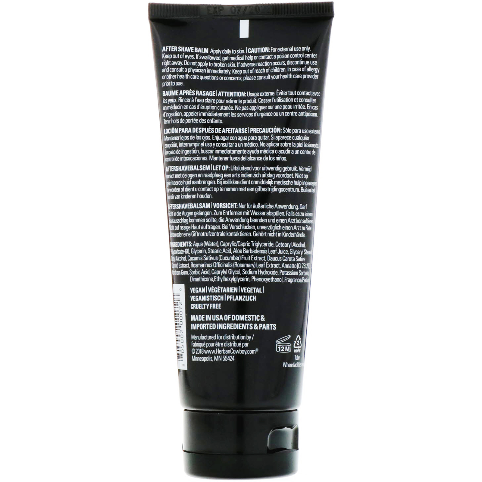 Comprar Herban Cowboy, Bálsamo Hidratante Pós-Barba, Suavizantes Cenoura & Pepino, 3.4 fl oz (100 ml) - Imagem 2