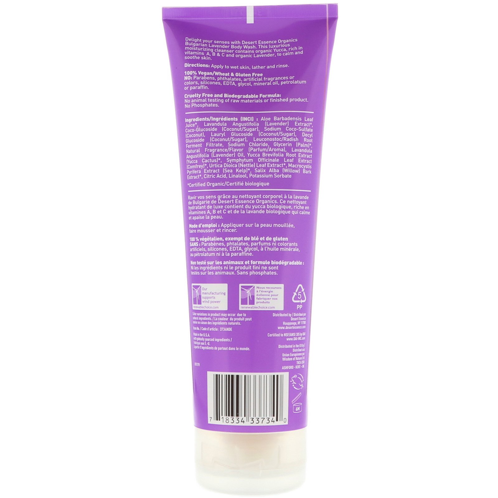 Comprar Desert Essence, Sabonete líquido para o corpo de lavanda búlgara, calmante, 8 fl. oz. (237 mL) - Imagem 2