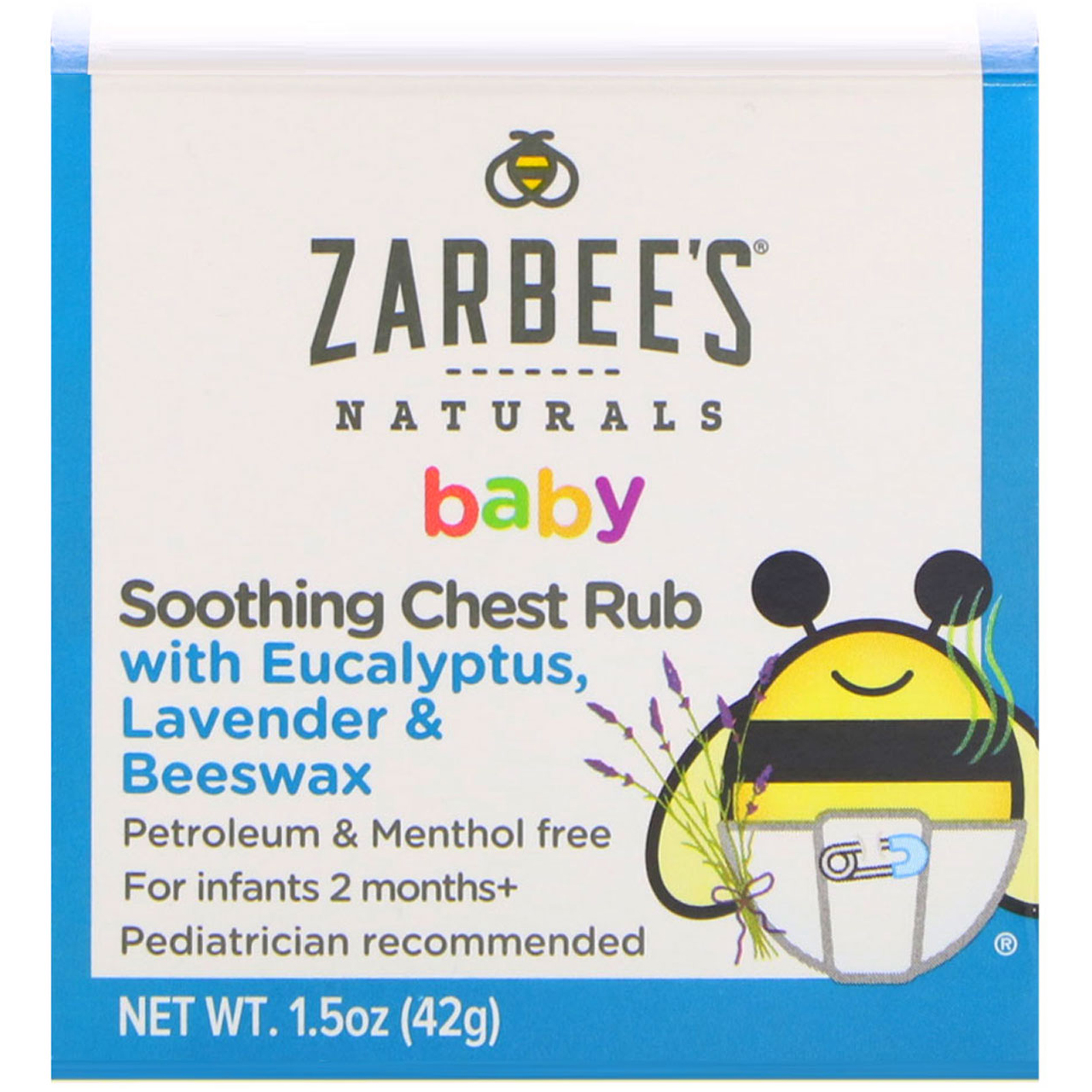 Comprar Zarbee's, Bebê, Pomada Suavizante para Passar no Peito com Eucalipto, Lavanda e Cera de Abelha, 42 g (1,5 oz)