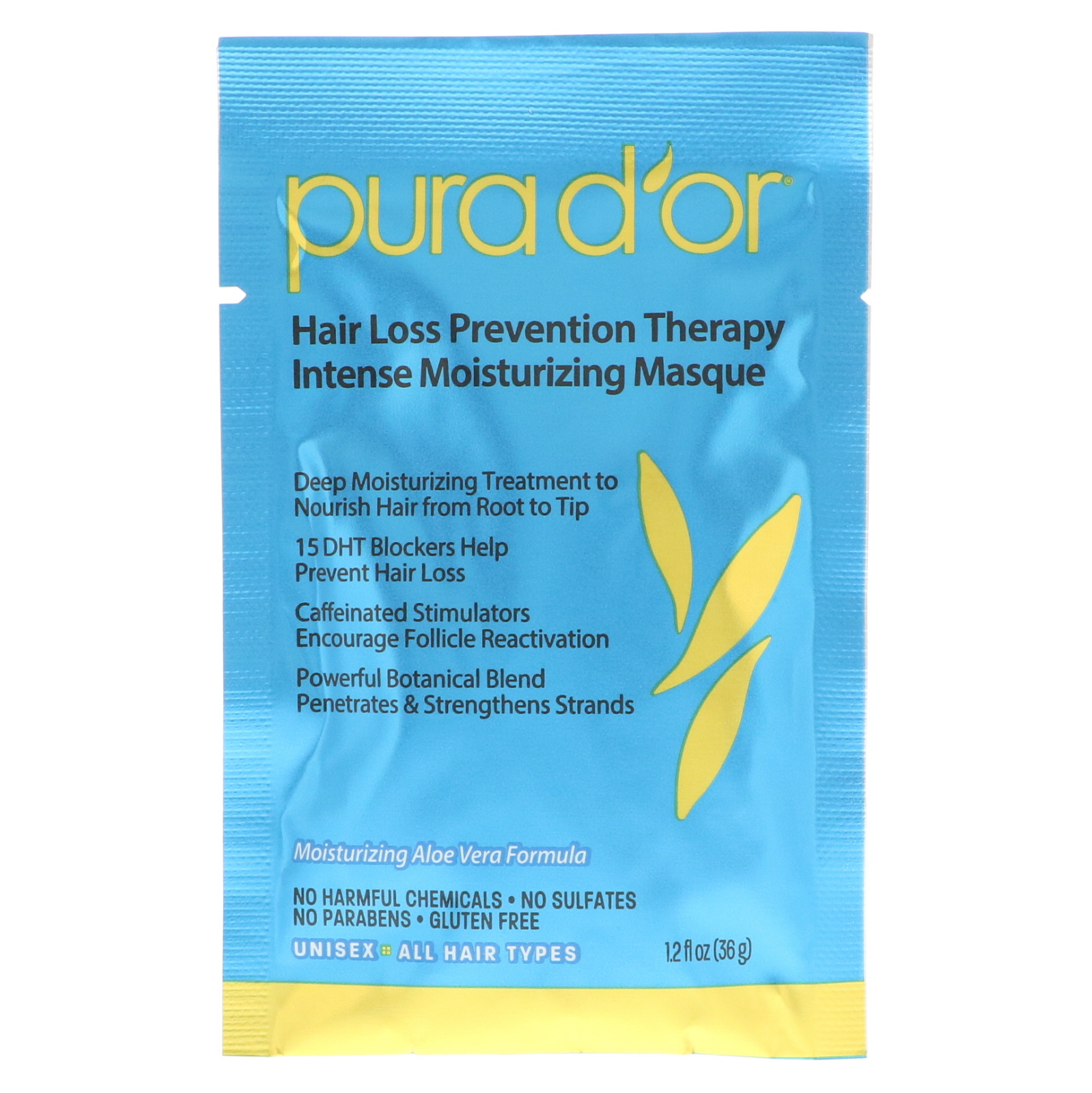 Comprar Pura D'or, Terapia de Prevenção da Queda de Cabelo, Máscara de Hidratação Intensa, 8 Pacotes, 1,2 fl oz Cada