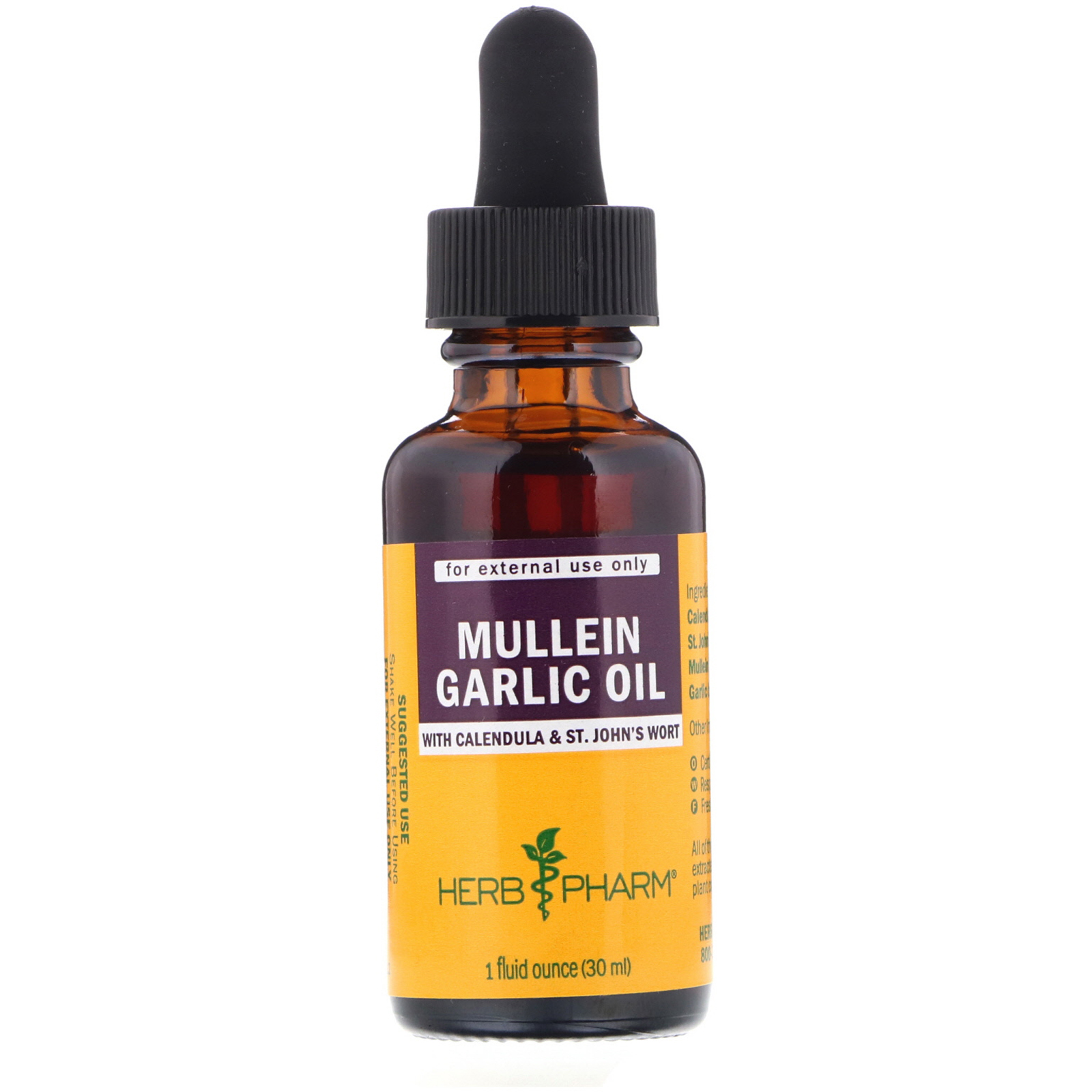 Comprar Herb Pharm, Alho Mullein, óleo puro para ouvidos, 1 fl oz (30 ml)