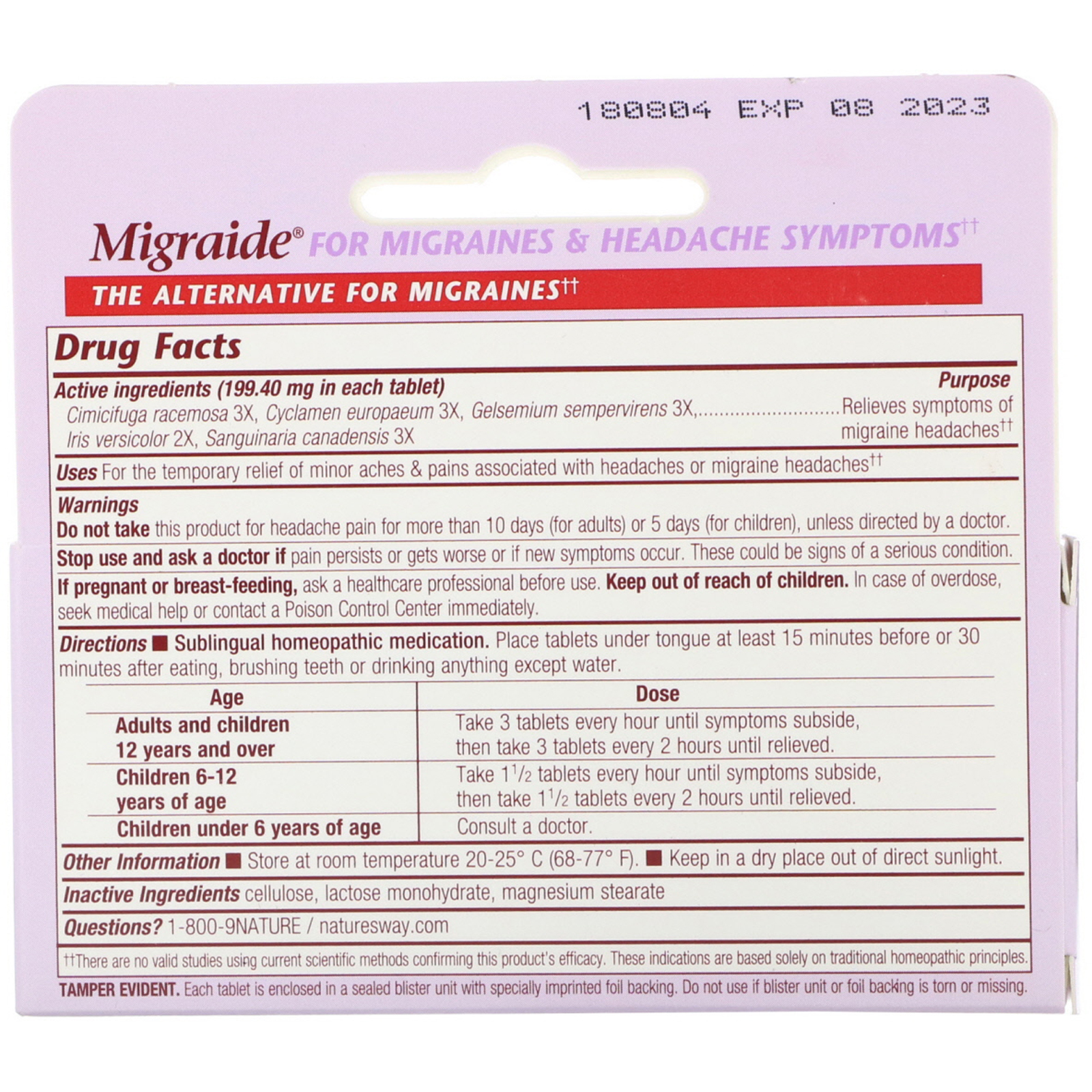 Comprar Boericke & Tafel, Migraide , 40 Comprimidos - Imagem 2