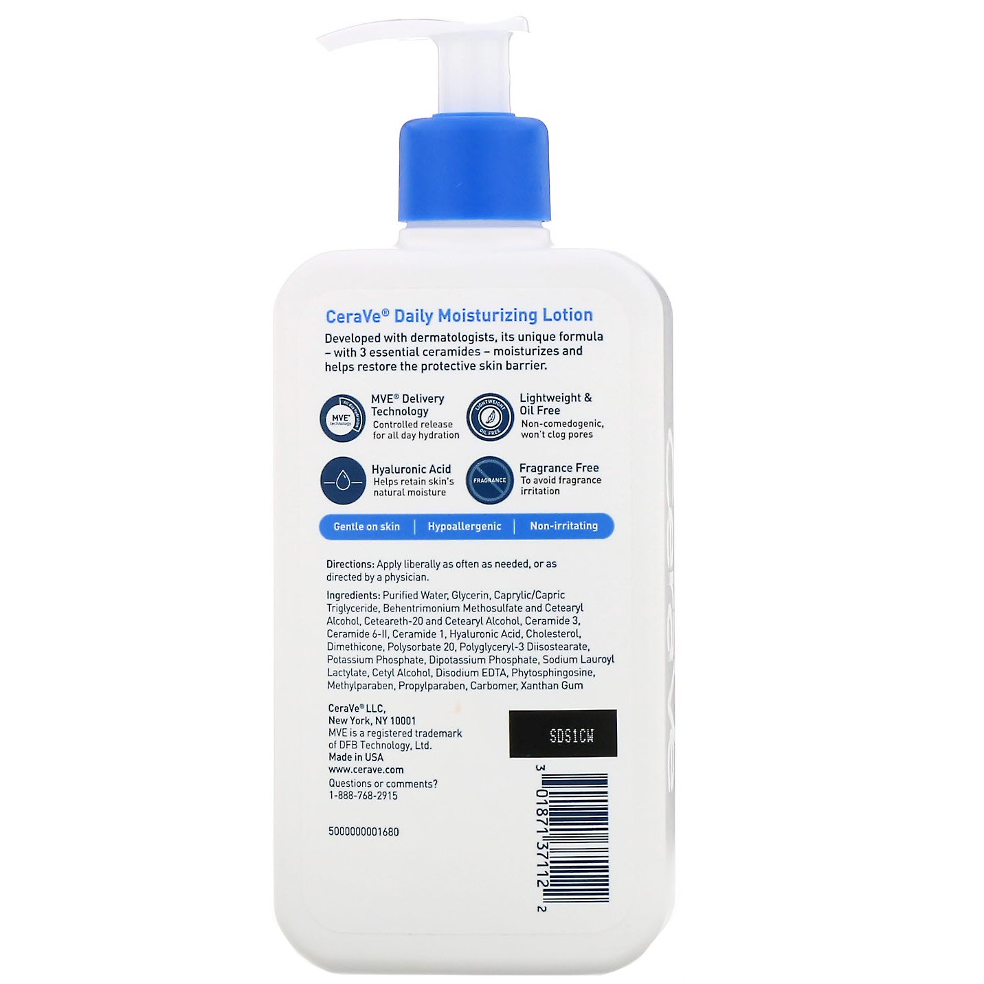 Comprar CeraVe, Loção Hidratante Diária, Leve, 355 ml (12 fl oz) - Imagem 2