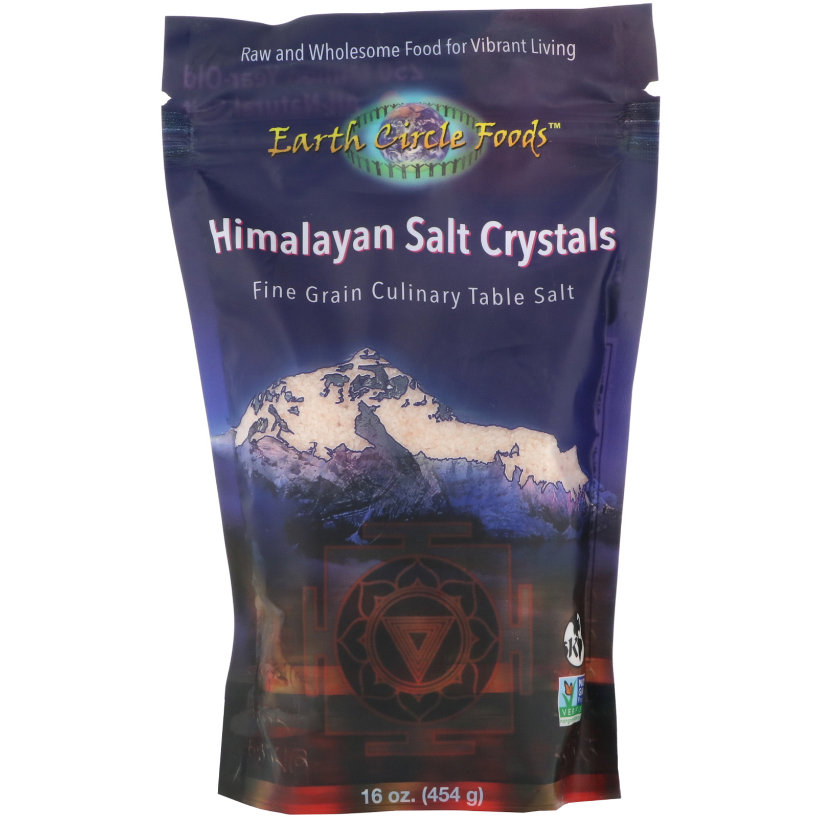 Comprar Earth Circle Organics, Cristais de Sal do Himalaia, Grãos Finos, 454 g (16 oz)