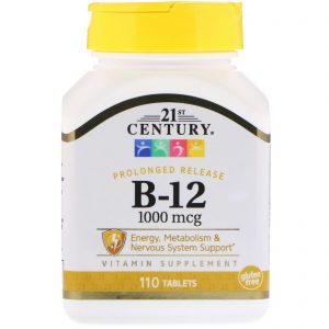 Comprar 21st Century, B-12, Liberação Prolongada, 1.000 mcg, 110 Comprimidos