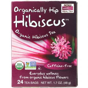 Comprar Now Foods, Organic Real Tea, Organically Hip Hibiscus, Sem Cafeína, 24 Saquinhos de Chá, 48 g (1,7 oz)