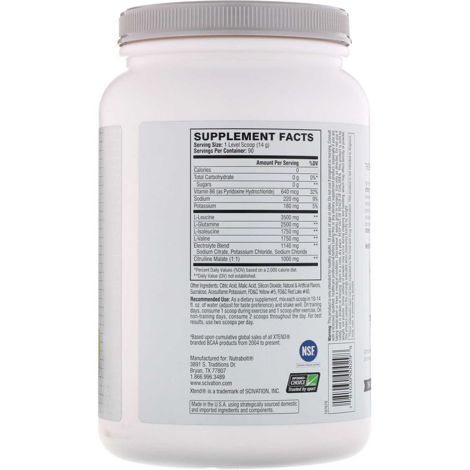 Comprar Scivation, Xtend, o Original 7G BCAA, Mango Madness, 1,26 kg (2,78 lb) - Imagem 2