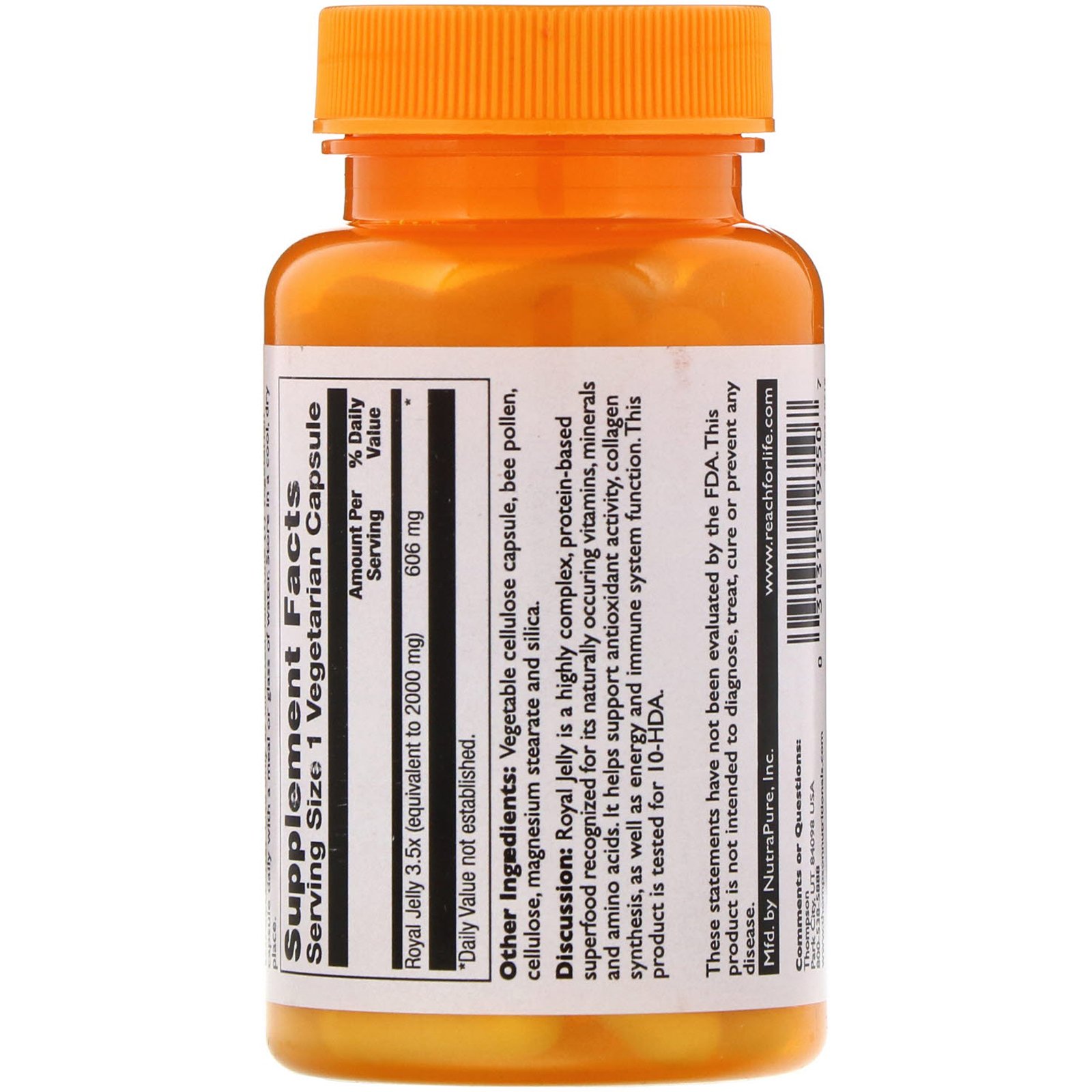Comprar Thompson, Geleia Real, 2.000 mg, 60 Cápsulas Vegetais - Imagem 2