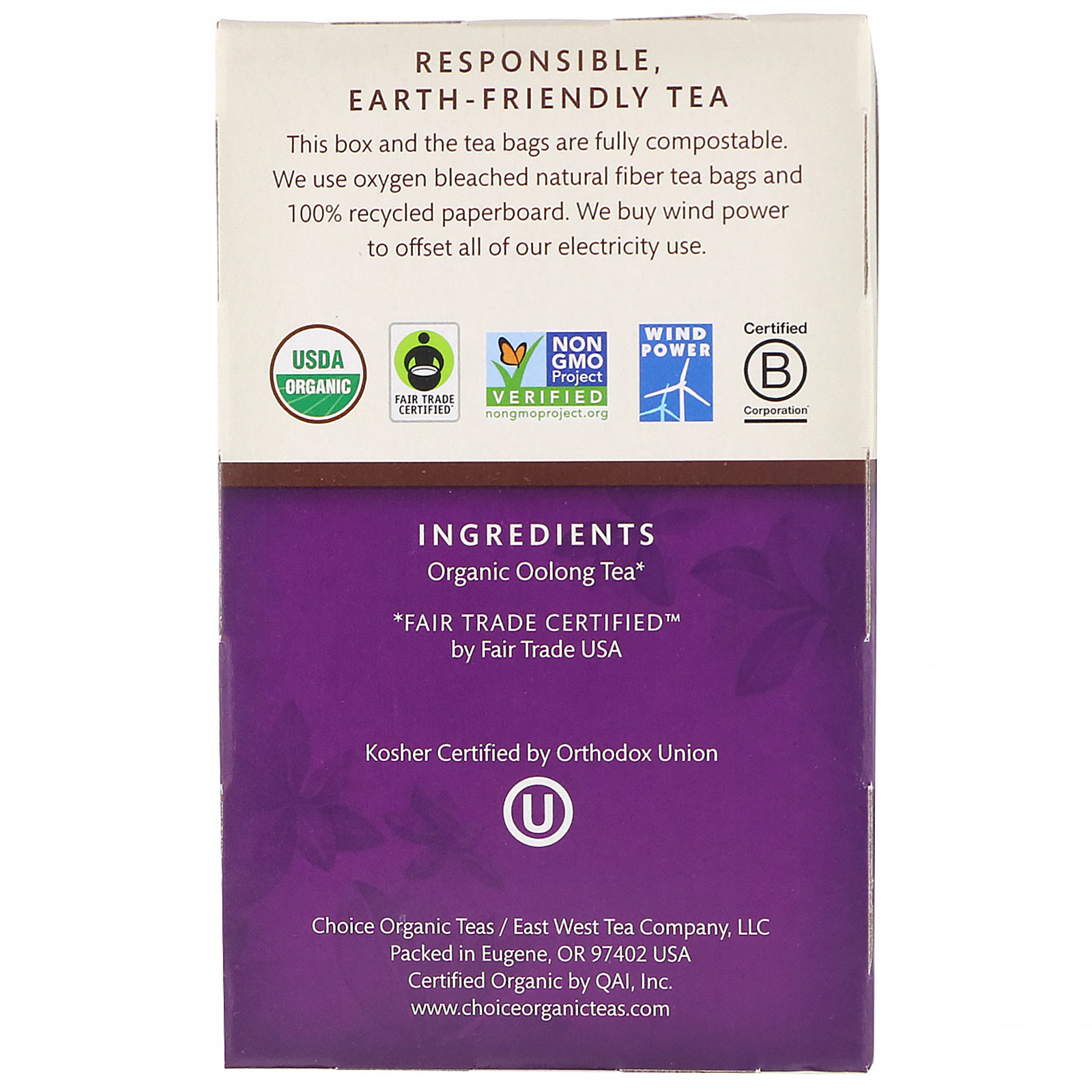 Comprar Choice Organic Teas, Oolong Tea, Organic Oolong, 16 Tea Bags, 1.1 oz (32 g) - Imagem 2