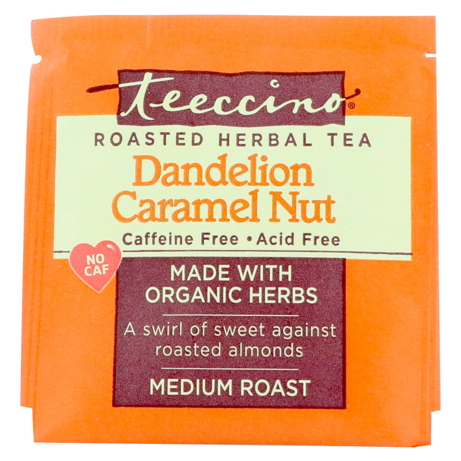 Comprar Teeccino, Chá de Ervas Torrado, Dente-de-leão, Caramelo e Nozes, Sem Cafeína, 25 Saquinhos, 150 g - Imagem 3