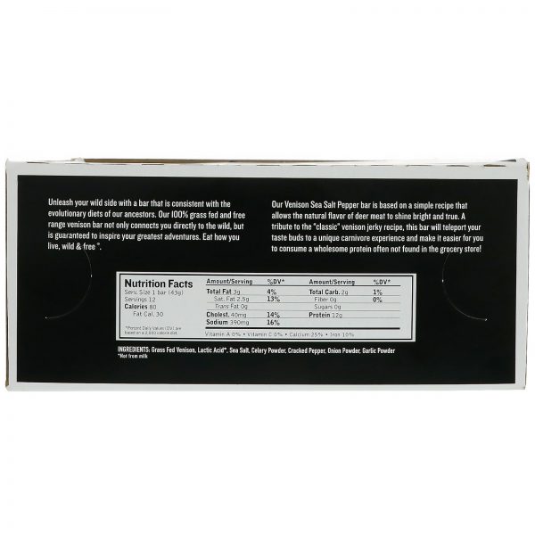 Comprar Epic Bar, Venison Sea Salt Pepper Bar, 12 Bars, 1.5 oz (43 g) Each - Imagem 5
