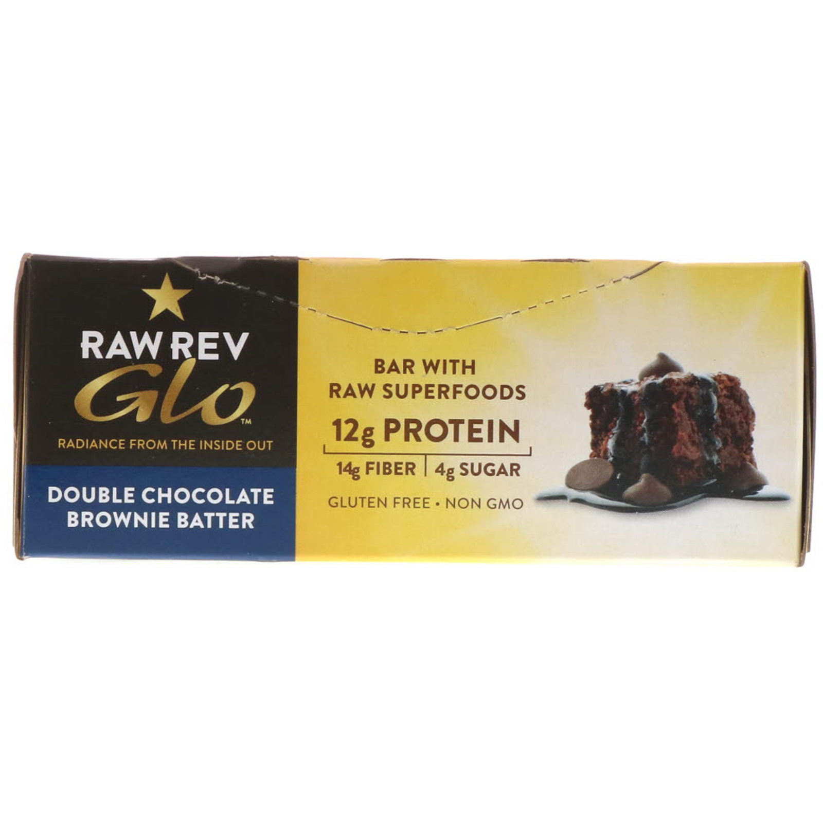 Comprar Raw Rev, Glo, Massa de Brownie de Chocolate Duplo, 12 Barras, 1,6 oz (46 g) Cada - Imagem 2