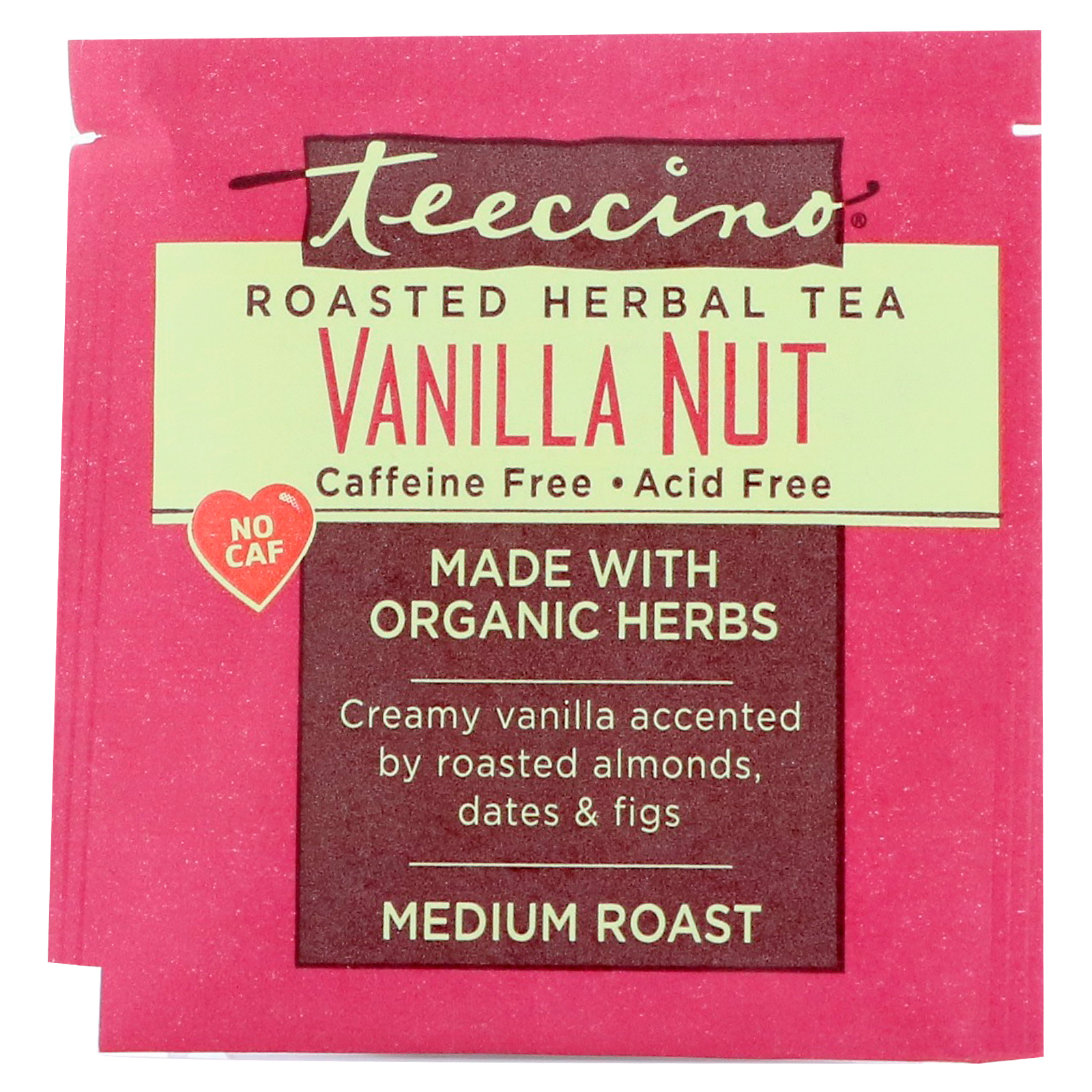 Comprar Teeccino, Café à Base de Plantas, Médio Rosado, Noz Baunilha, Sem Cafeína, 25 Sacos de Chá, 150 g - Imagem 3