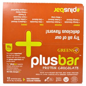 Comprar Greens Plus, Plusbar, Chocolate Proteico, 12 Barras, 59 g (2 oz) Cada
