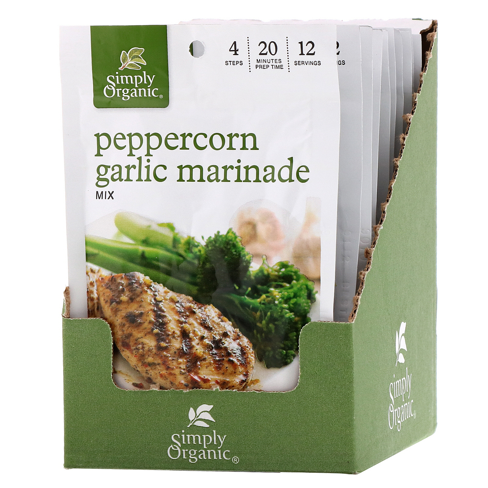 Comprar Simply Organic, Marinada Mix de Alho e Pimenta, 12 Pacotes, 1,00 oz (28 g) Cada