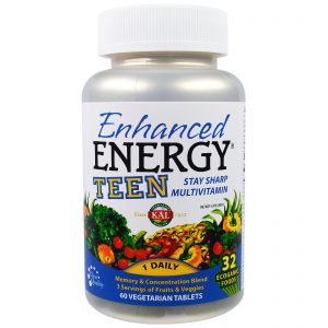 Comprar KAL, Enhanced Energy, Teen, Memory & Concentration Blend, 60 Vegetarian Tablets