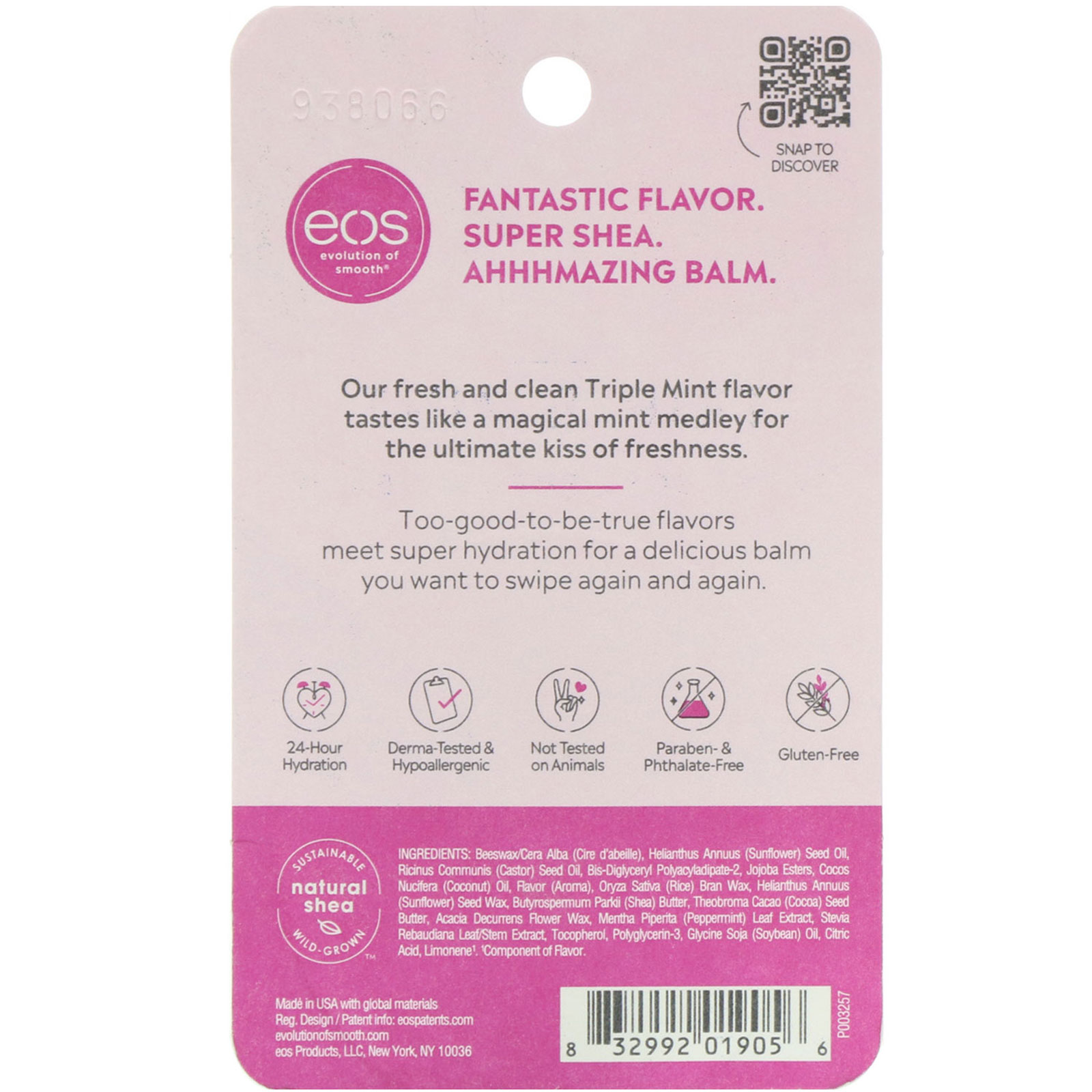 Comprar EOS, Super Soft Shea Lip Balm, Triple Mint, 0.25 oz (7 g) - Imagem 3