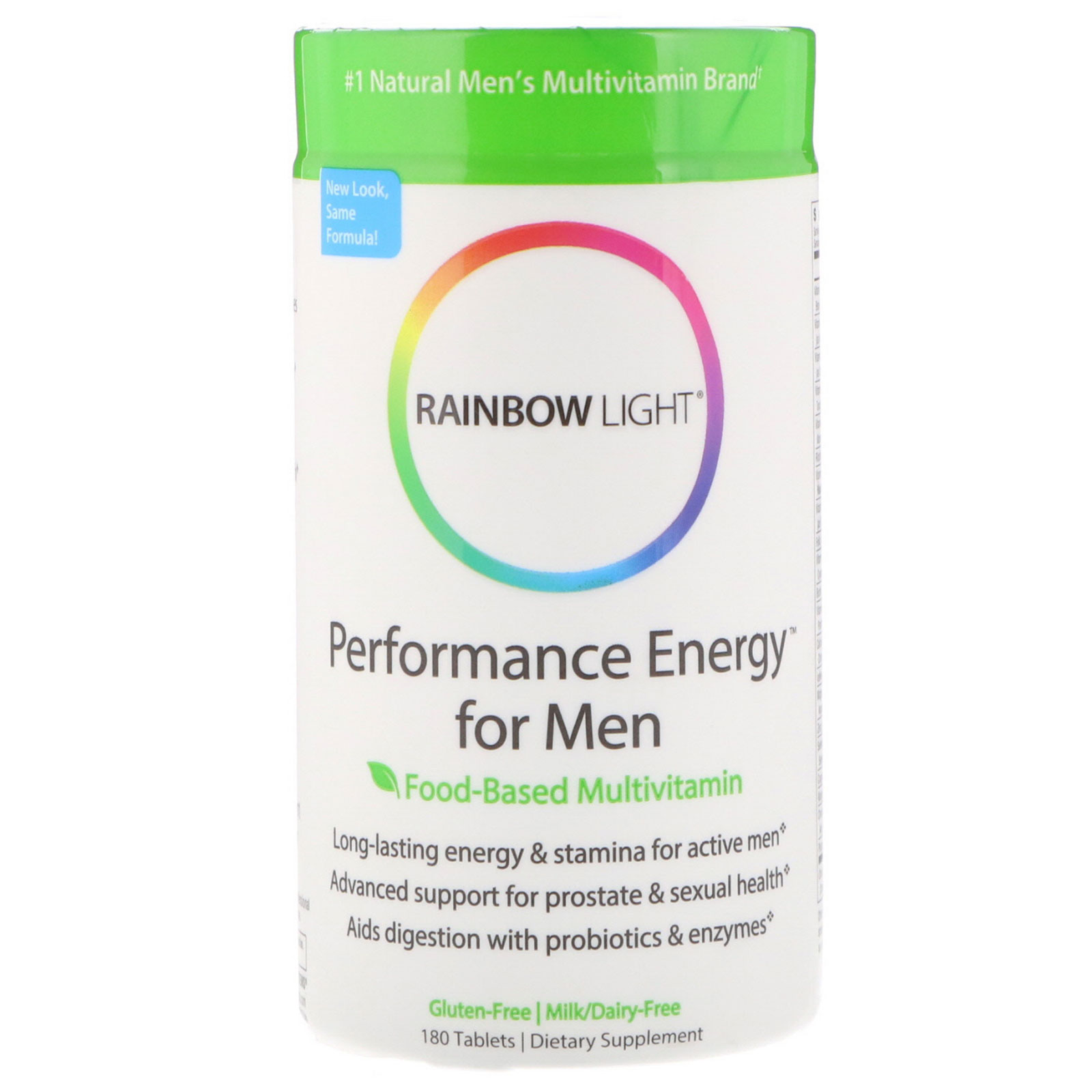Comprar Rainbow Light, Performance Energy for Men, Multivitamínico à Base de Alimentos, 180 Comprimidos