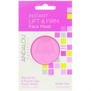 Comprar Andalou Naturals, Firmeza e Tonificação Instantânea, Máscara Facial de Argila Roxa e Óleo de Marula, 0,28 oz (8 g)