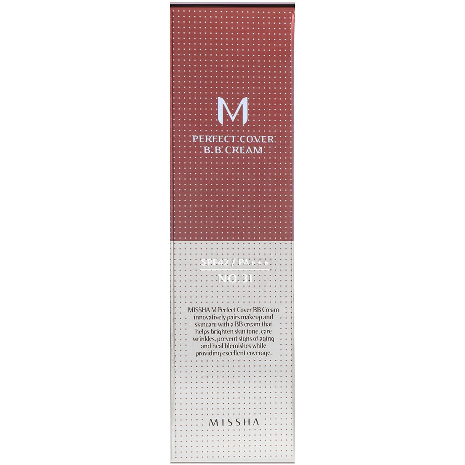 Comprar Missha, Perfect Cover BB Cream, SPF 42 PA +++, Nº 31 Bege Dourado, 50 ml - Imagem 2