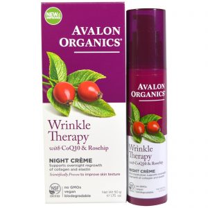 Comprar Avalon Organics, Terapia Antirrugas, com CoQ10 & Quadril de Rosa, Creme Noturno, 50 g (1.75 oz)