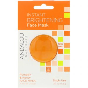 Comprar Andalou Naturals, Máscara facial instantânea iluminadora, abóbora e mel, 0,28 oz (8 g)