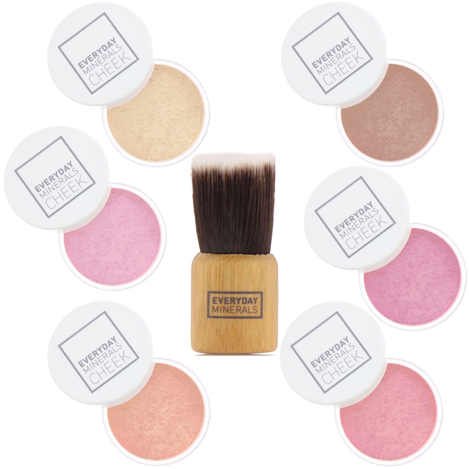 Comprar Everyday Minerals, Bochecha e Bochecha, Paleta de Blush e Realçador, Kit de 7 Itens