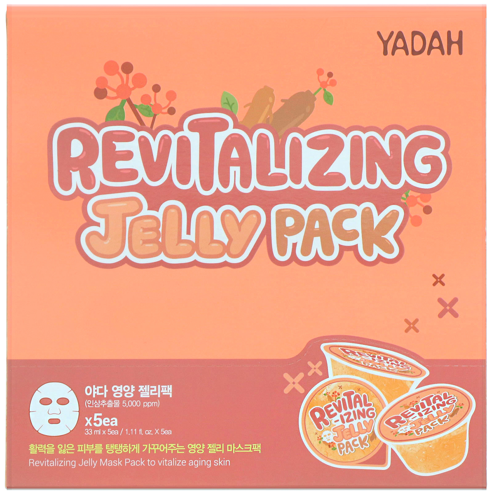 Comprar Yadah, Revitalizing Jelly Pack, 5 Sheets, 1.11 fl oz (33 ml) Each