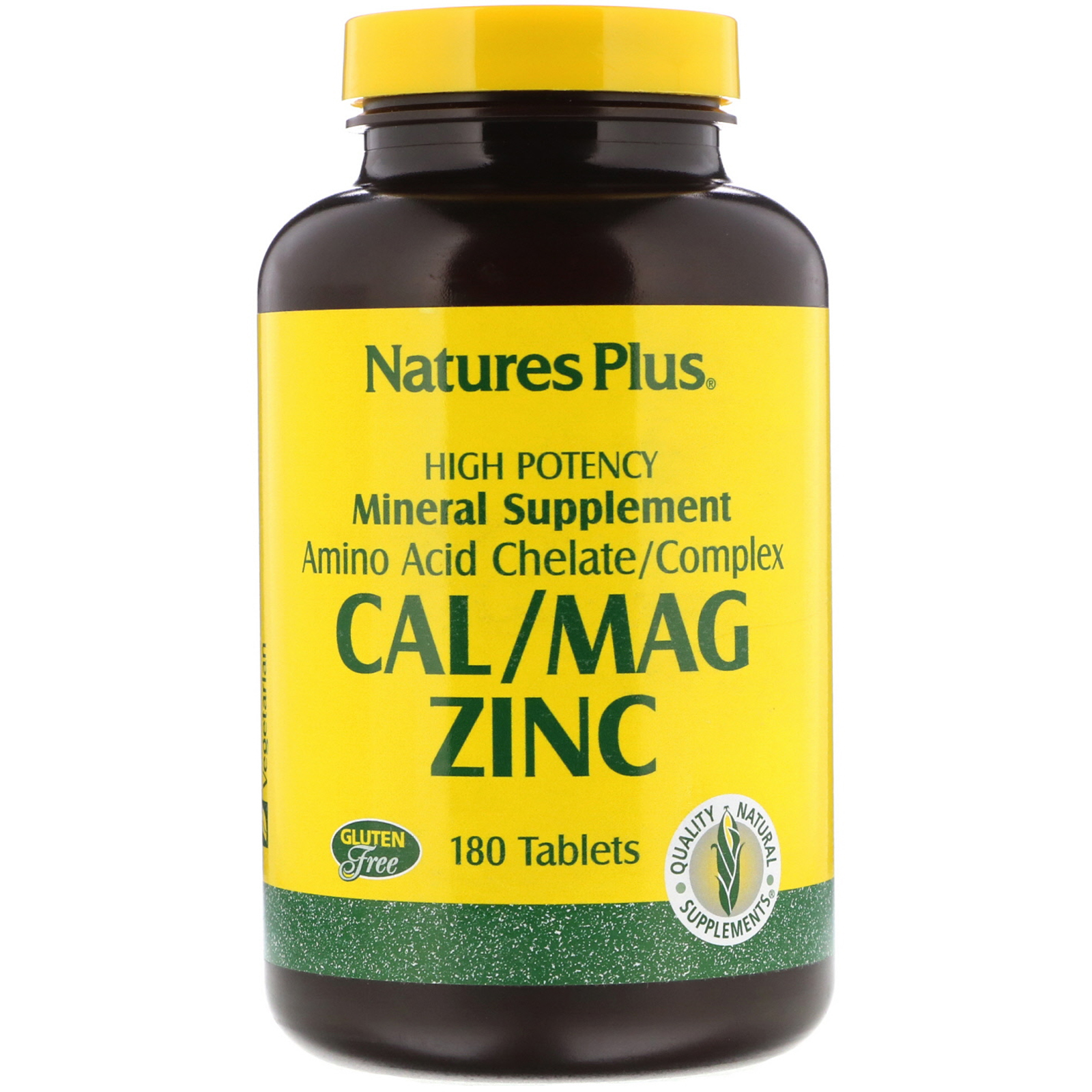 Comprar Nature's Plus, Cálcio, magnésio, zinco, 180 comprimidos