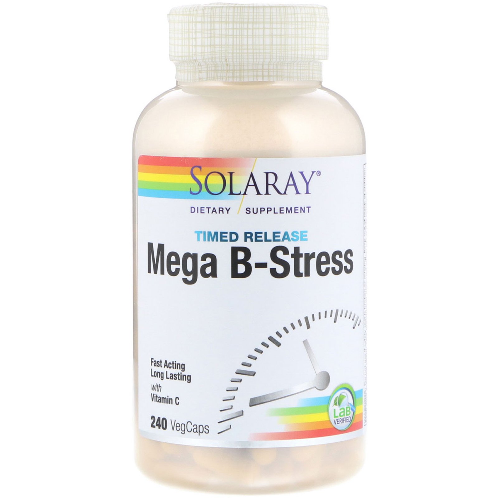 Comprar Solaray, Mega B-Stress, Liberação Programada, 240 Cápsulas Vegetais