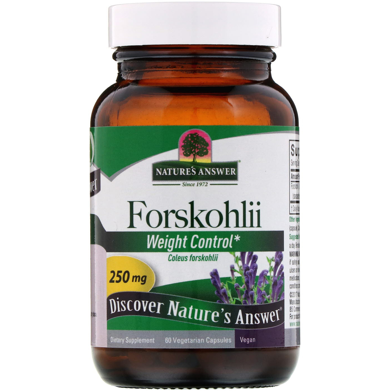 Comprar Nature's Answer, Forskohlii, 250 mg, 60 cápsulas vegetais - Imagem 3
