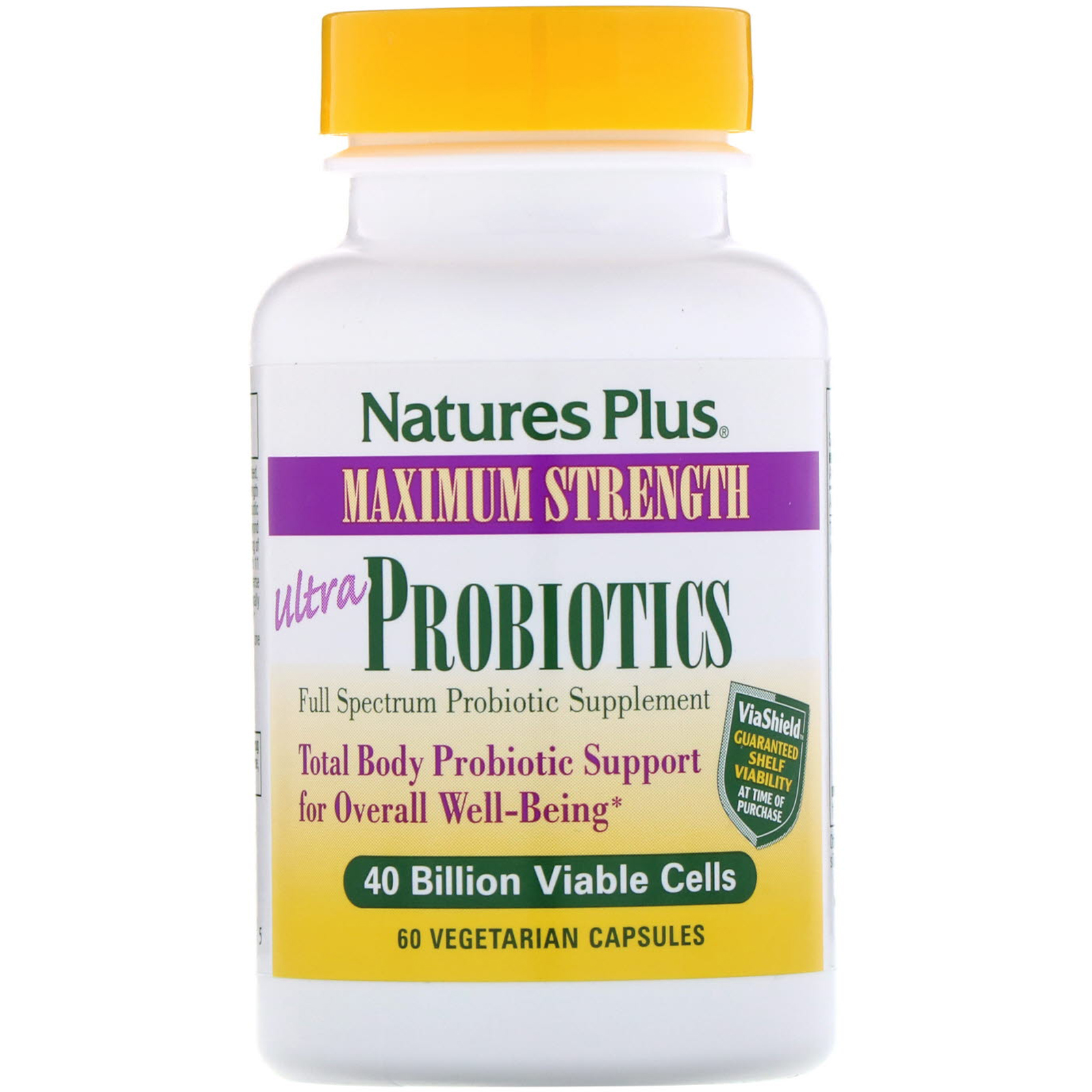 Comprar Nature's Plus, Ultra Probióticos, 40 Bilhões de Células Viáveis, 60 Cápsulas Vegetarianas - Imagem 3