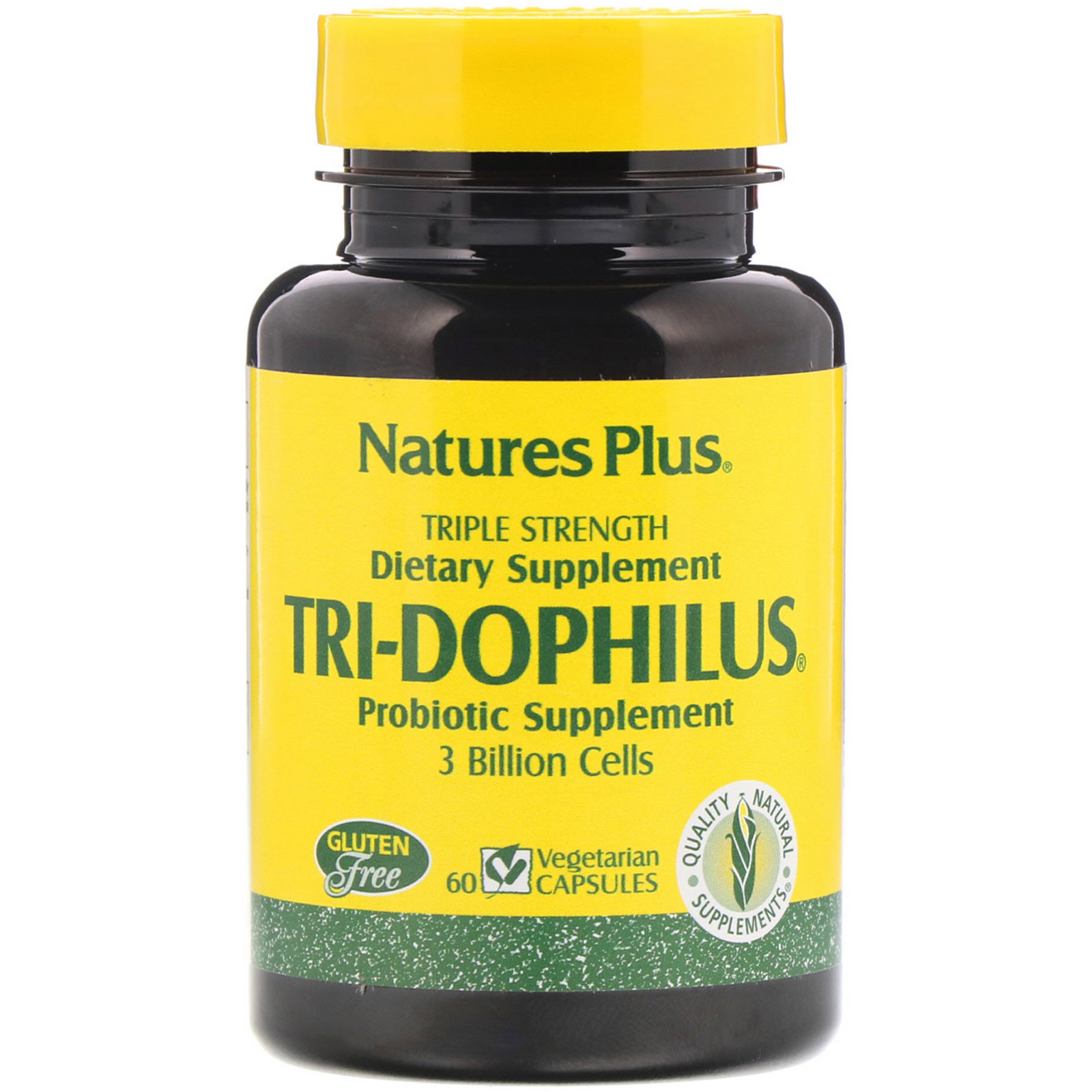 Comprar Nature's Plus, Tri-Dophilus, Probiotic Supplement, Triple Strength, 3 Billion, 60 Vegetarian Capsules