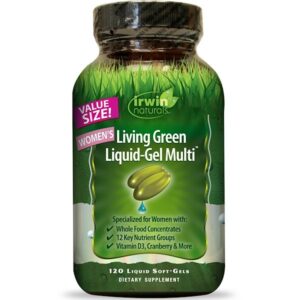 Comprar Irwin Naturals, Multivitamínico Women's Living Green em Gel Líquido, 120 Cápsulas em Gel