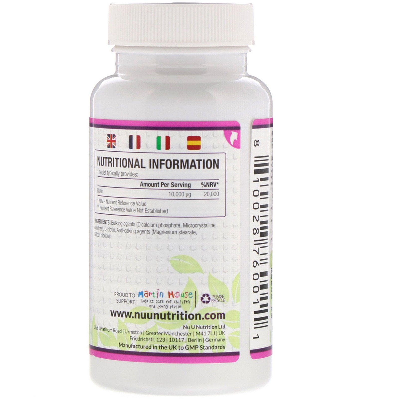 Comprar Nu U Nutrition, Biotina, 10.000 µp, 365 Comprimidos Veganos - Imagem 2