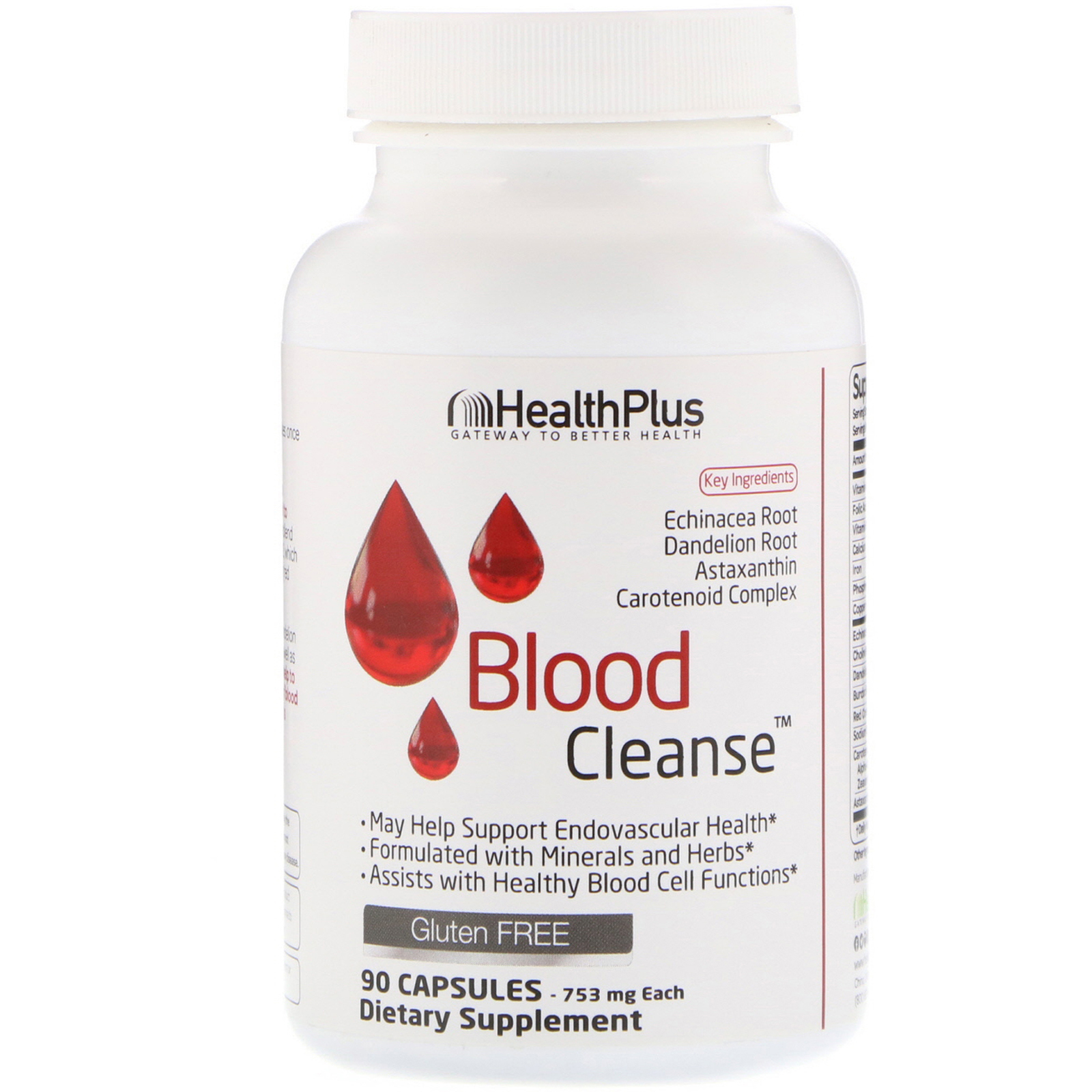 Comprar Health Plus, Blood Cleanse, 753 mg, 90 Capsules