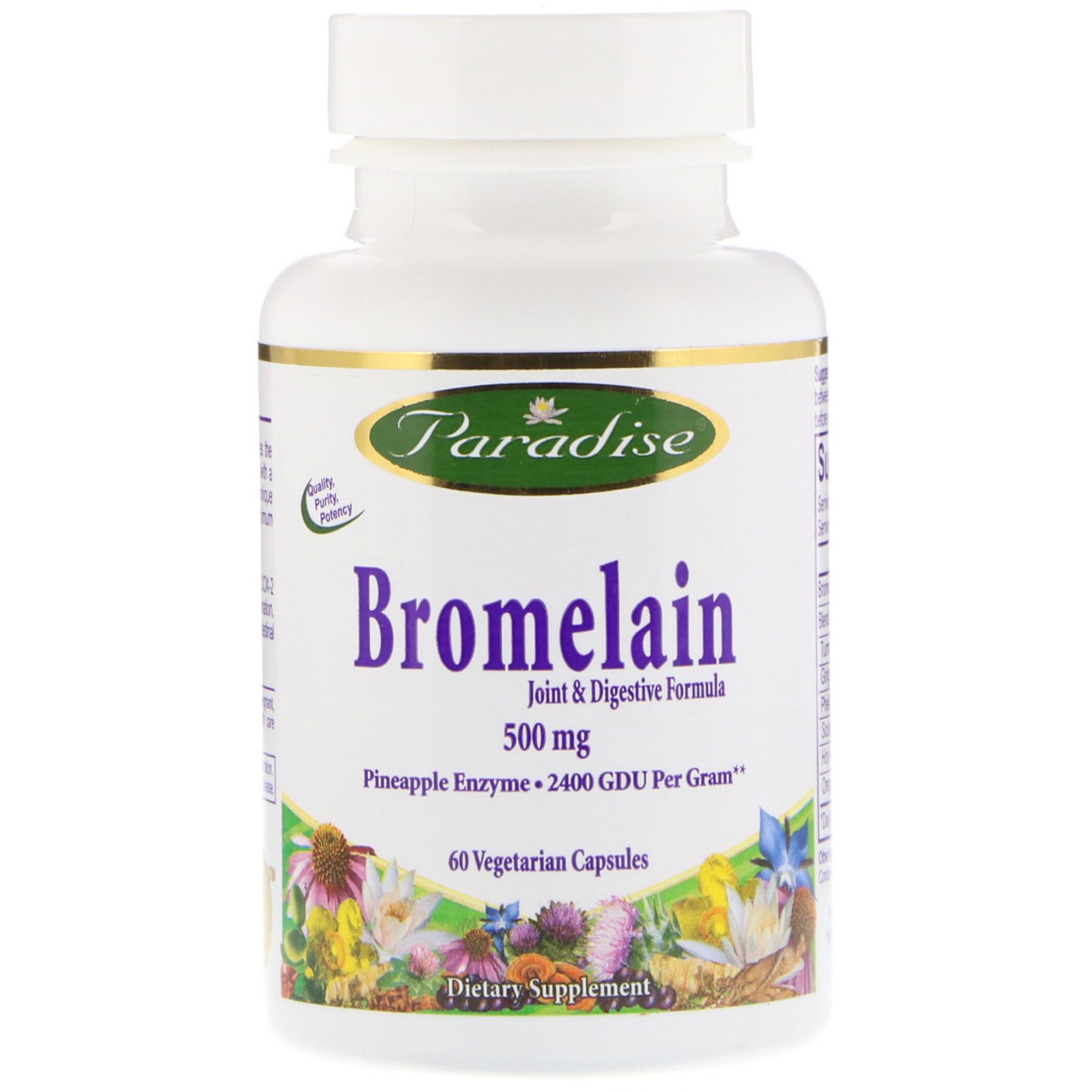 Comprar Paradise Herbs, Bromelaína, Fórmula para Articulações e Sistema Digestivo, 60 Comprimidos Vegetarianos